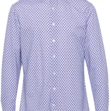 Рубашка со срезанным воротником и принтом