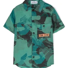 Льняная рубашка с абстрактным принтом Льняная рубашка с абстрактным принтом