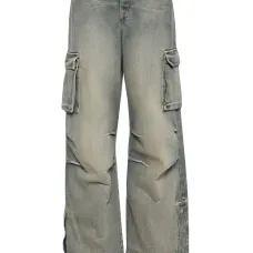 Широкие джинсы средней посадки