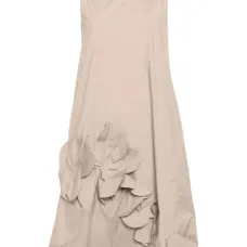 Платье с цветочной аппликацией