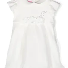 Платье с цветочной аппликацией и логотипом