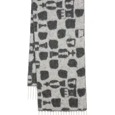 Шерстяной шарф с жаккардовым узором