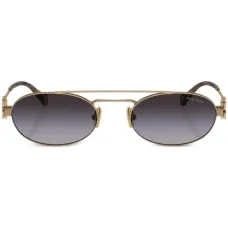 Солнцезащитные очки в овальной оправе с логотипом