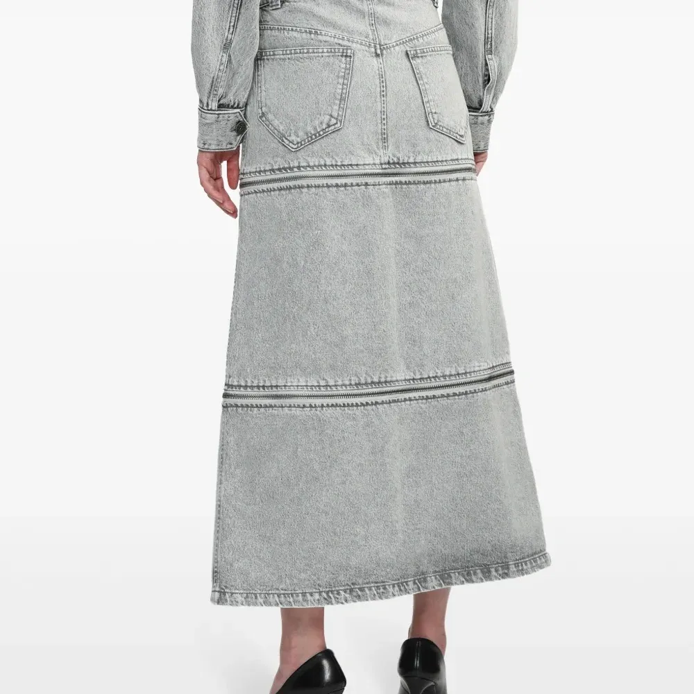 Джинсовая юбка миди