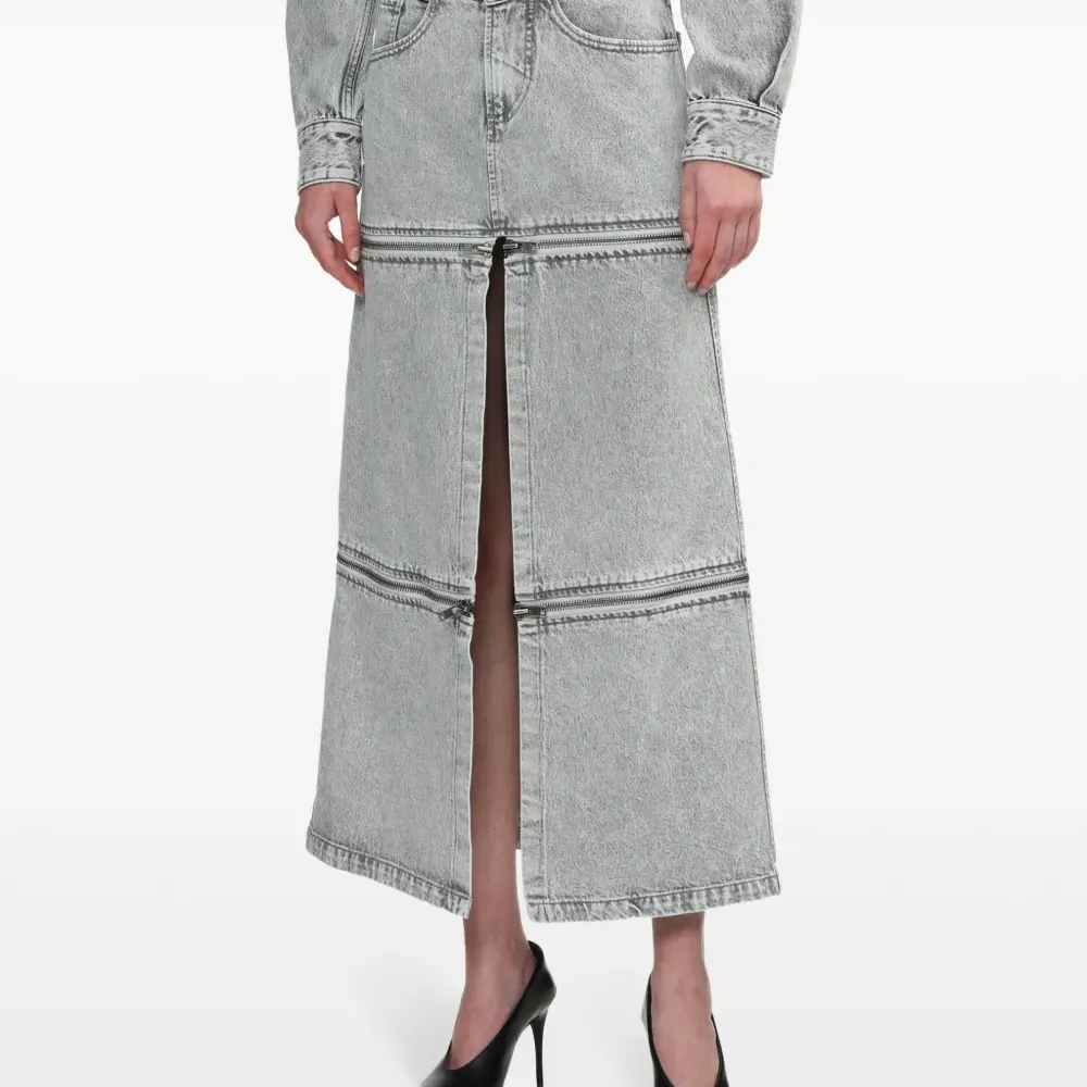 Джинсовая юбка миди