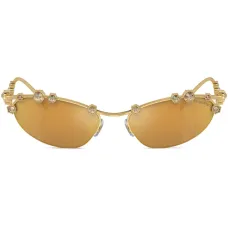 Солнцезащитные очки в оправе 'кошачий глаз' с кристаллами Солнцезащитные очки в оправе 'кошачий глаз' с кристаллами