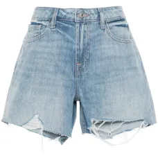 Джинсовые шорты с эффектом потертости