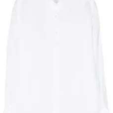 Льняная рубашка с косым воротником