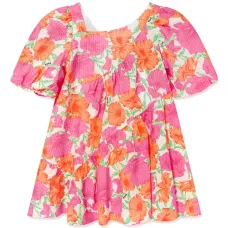 Платье из сирсакера с цветочным принтом