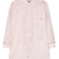 Поплиновый ромпер с принтом Toile de Jouy Поплиновый ромпер с принтом Toile de Jouy