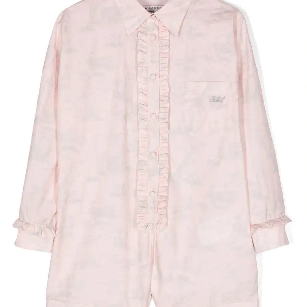 Поплиновый ромпер с принтом Toile de Jouy