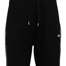 Спортивные шорты с лампасами и вышитым логотипом