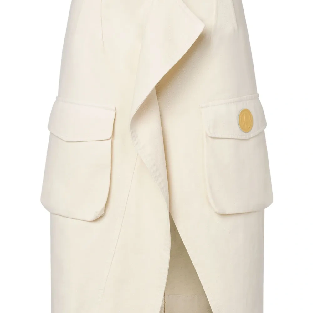 Джинсовая юбка карго асимметричного кроя