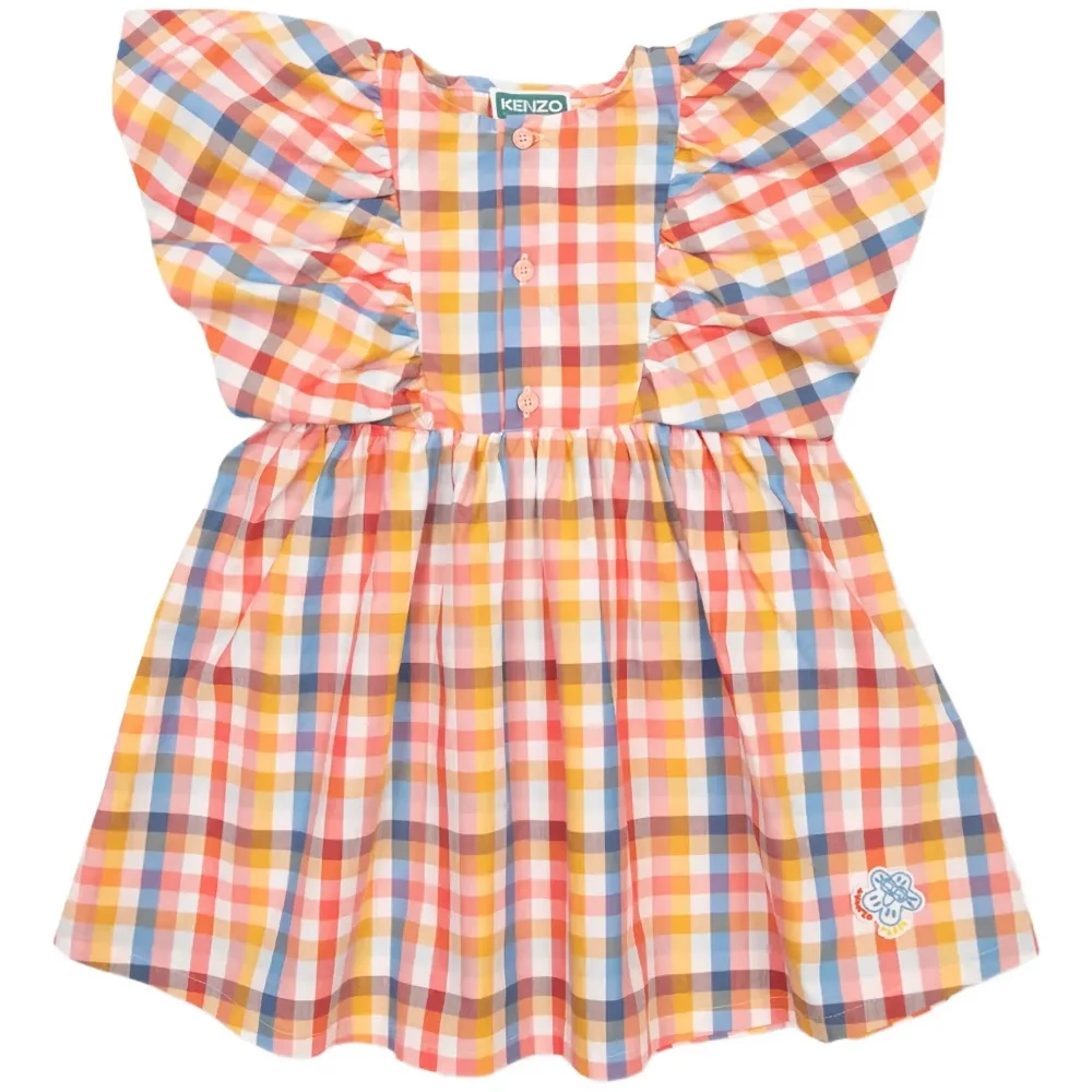 Платье в клетку с оборками