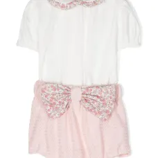 Комплект из футболки и шортов с крупным бантом