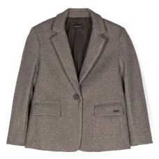 Пиджак с кристаллами и узором в елочку