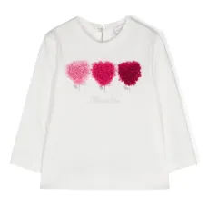 Футболка с цветочной аппликацией