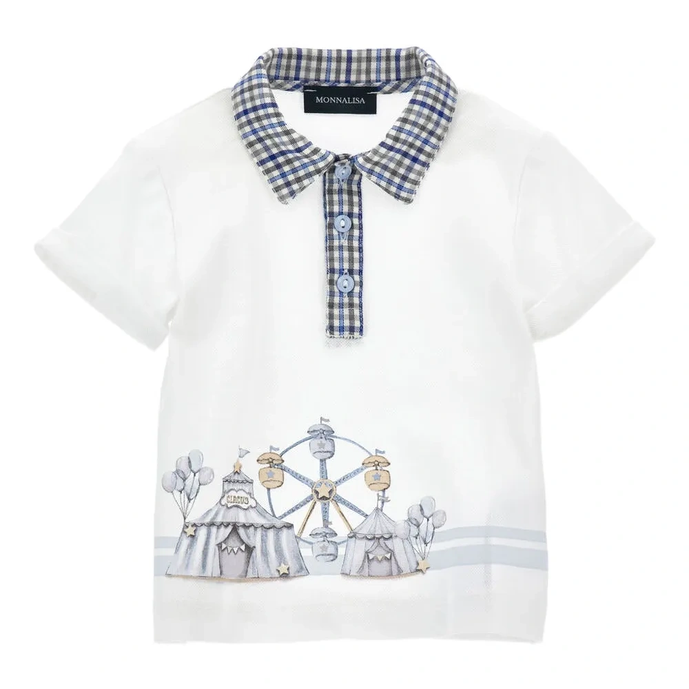 Клетчатая рубашка поло с принтом