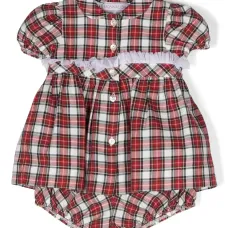 Клетчатое платье с оборками