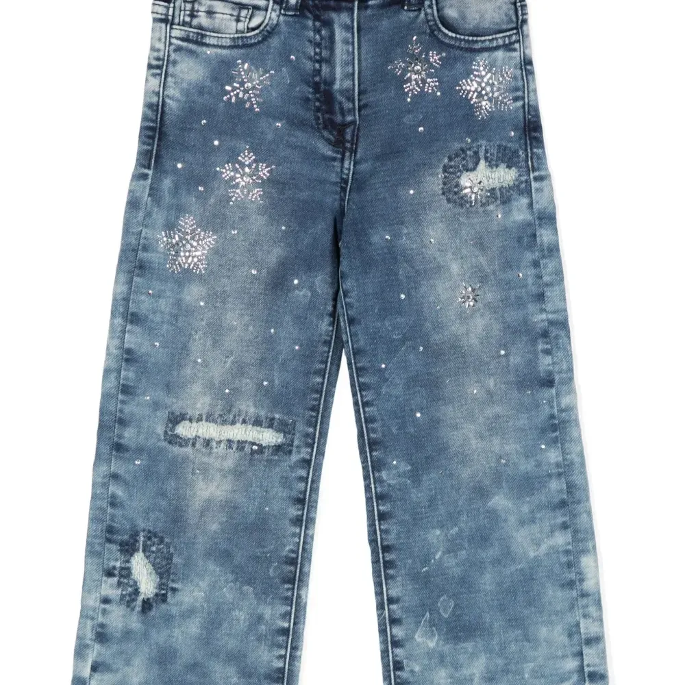 Джинсы с кристаллами