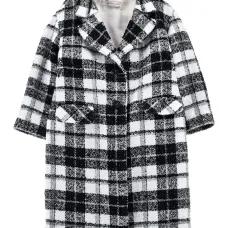 Твидовое пальто в клетку