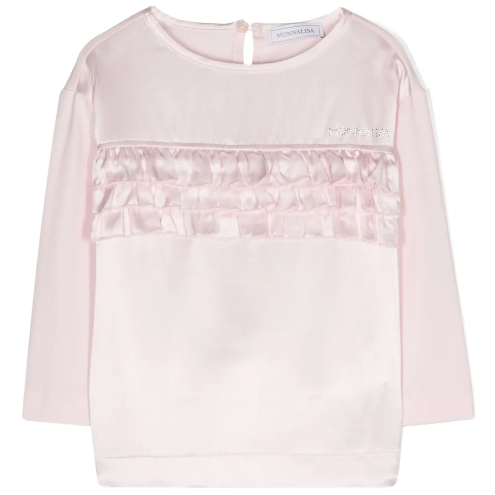 Футболка с оборками и стразами