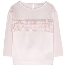 Футболка с оборками и стразами