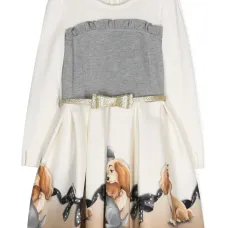 Расклешенное платье с графичным принтом