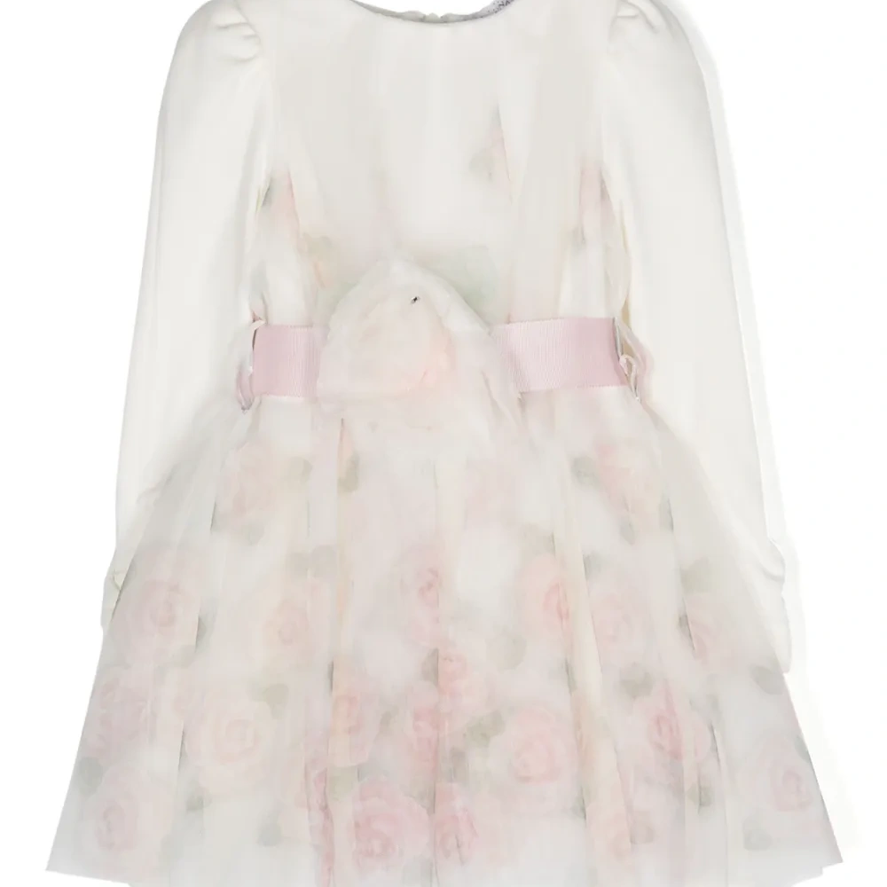 Платье из тюля с цветочной аппликацией