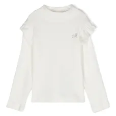 Блузка в рубчик с монограммой