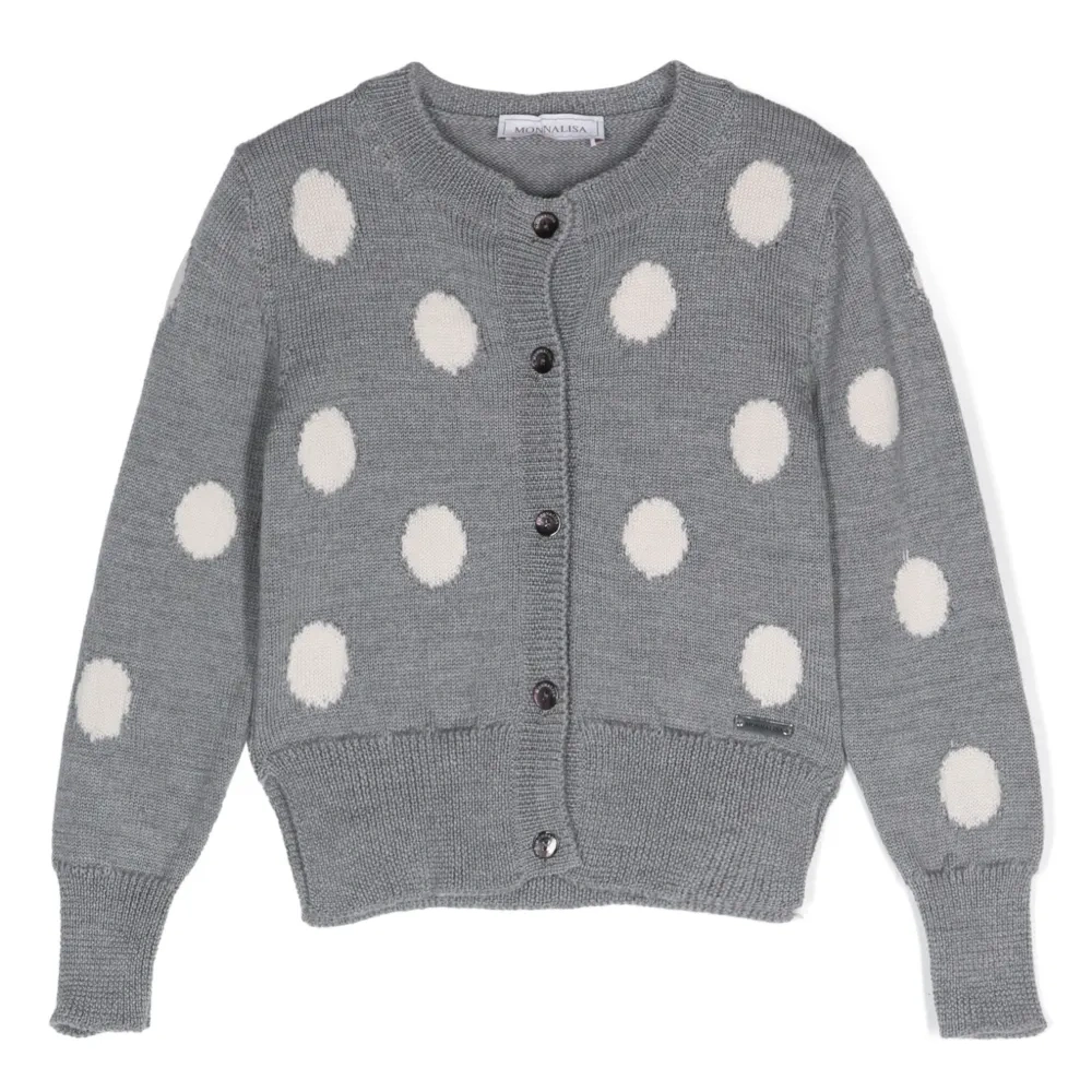 Шерстяной кардиган в горох