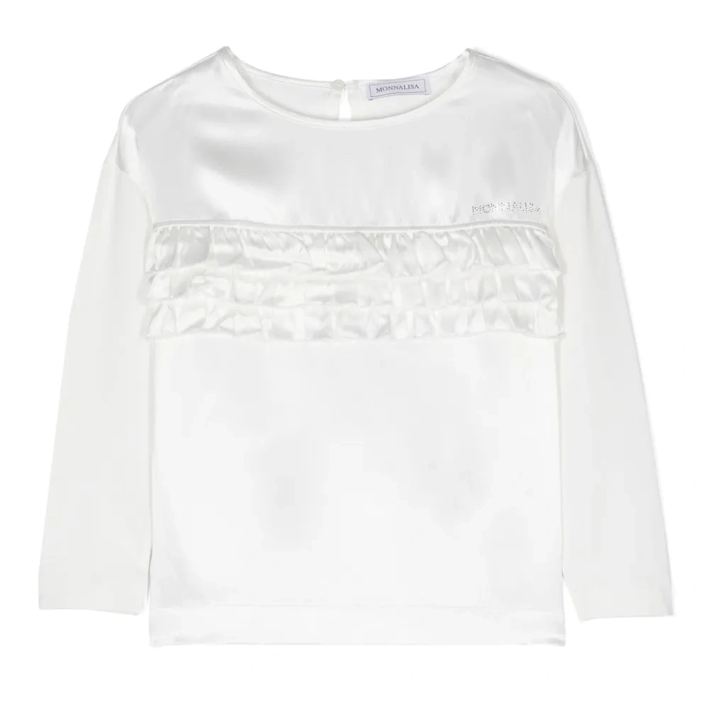 Блузка с оборками и логотипом