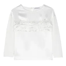 Блузка с оборками и логотипом