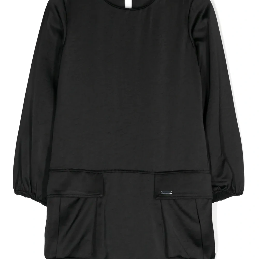 Атласное платье с логотипом