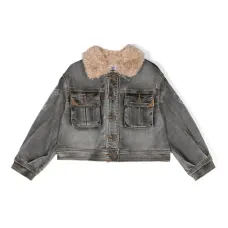 Джинсовый пуховик с нашивкой Lady из коллаборации с Disney