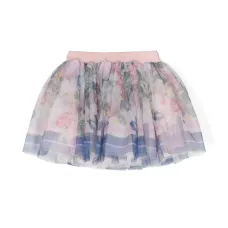 Пышная юбка с завышенной талией и цветочным принтом