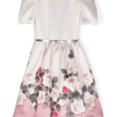 Атласное платье с цветочным принтом