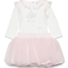 Комплект из топа и юбки с цветочной аппликацией