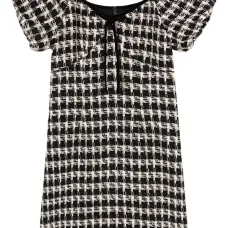 Твидовое платье с объемными рукавами Твидовое платье с объемными рукавами