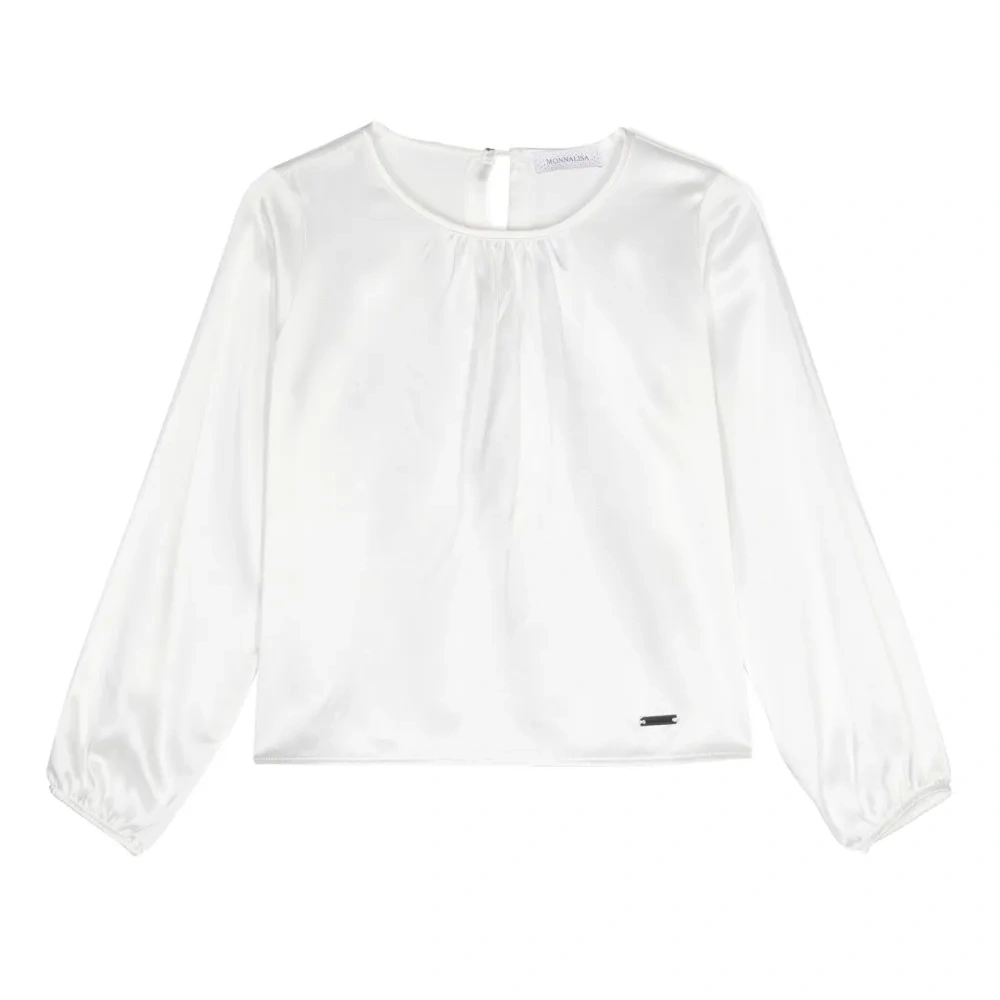 Атласная блузка со сборками