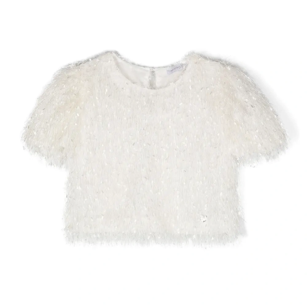 Блузка с короткими рукавами и бахромой