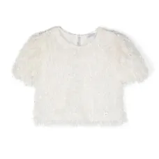 Блузка с короткими рукавами и бахромой