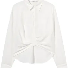 Рубашка с длинными рукавами и сборками