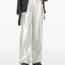 Брюки с эффектом металлик