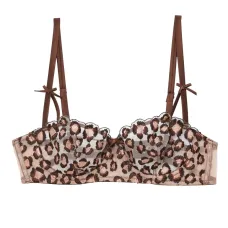 Бюстгальтер-балконет с леопардовой вышивкой
