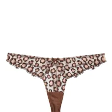 Трусы-стринги с леопардовой вышивкой