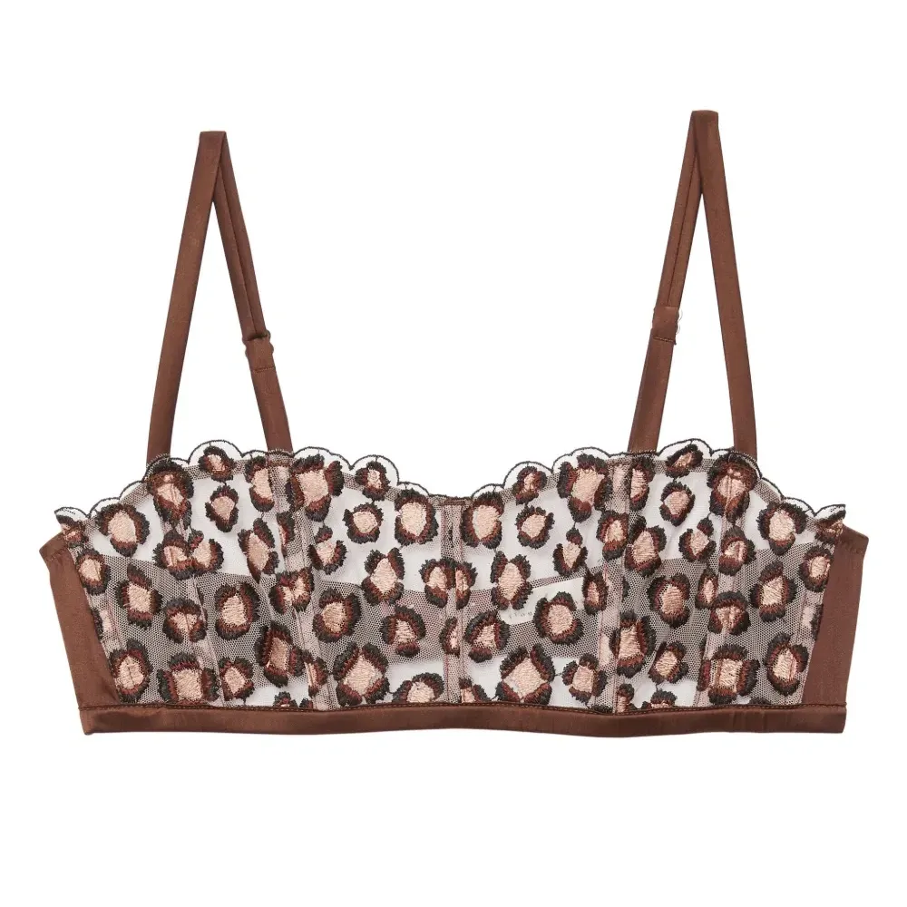 Бюстгальтер-бралетт с леопардовой вышивкой
