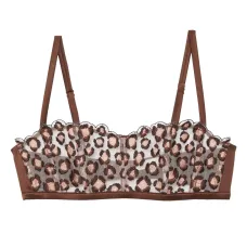 Бюстгальтер-бралетт с леопардовой вышивкой