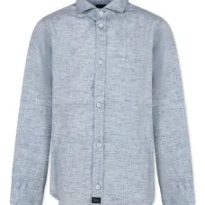 Льняная рубашка с длинными рукавами