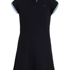Платье с воротником поло и вышитым логотипом